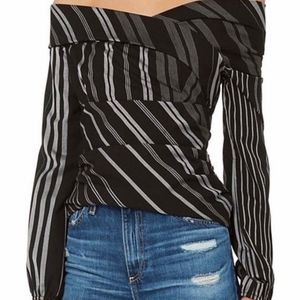 INTERMIX | Y2K Tonya Off the Shoulder Striped Top